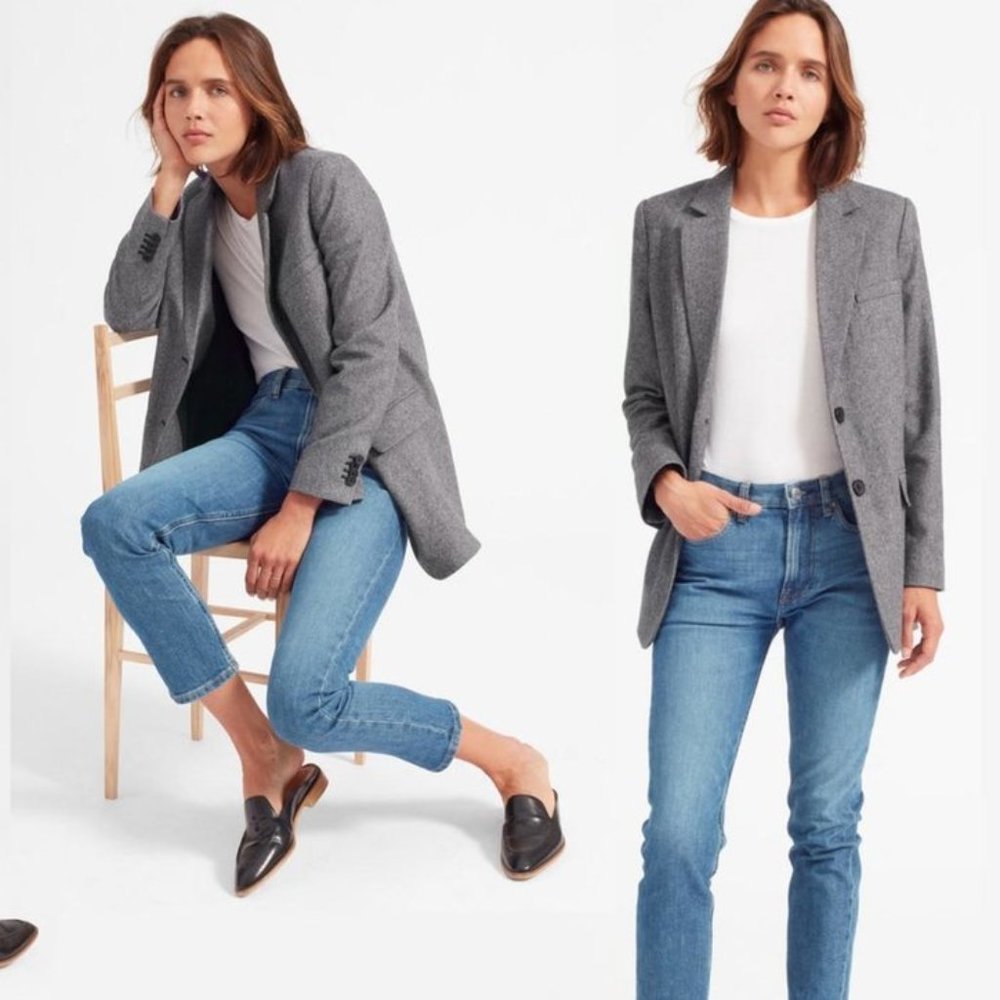 Everlane - The Oversized Blazer - Grey Herringbone